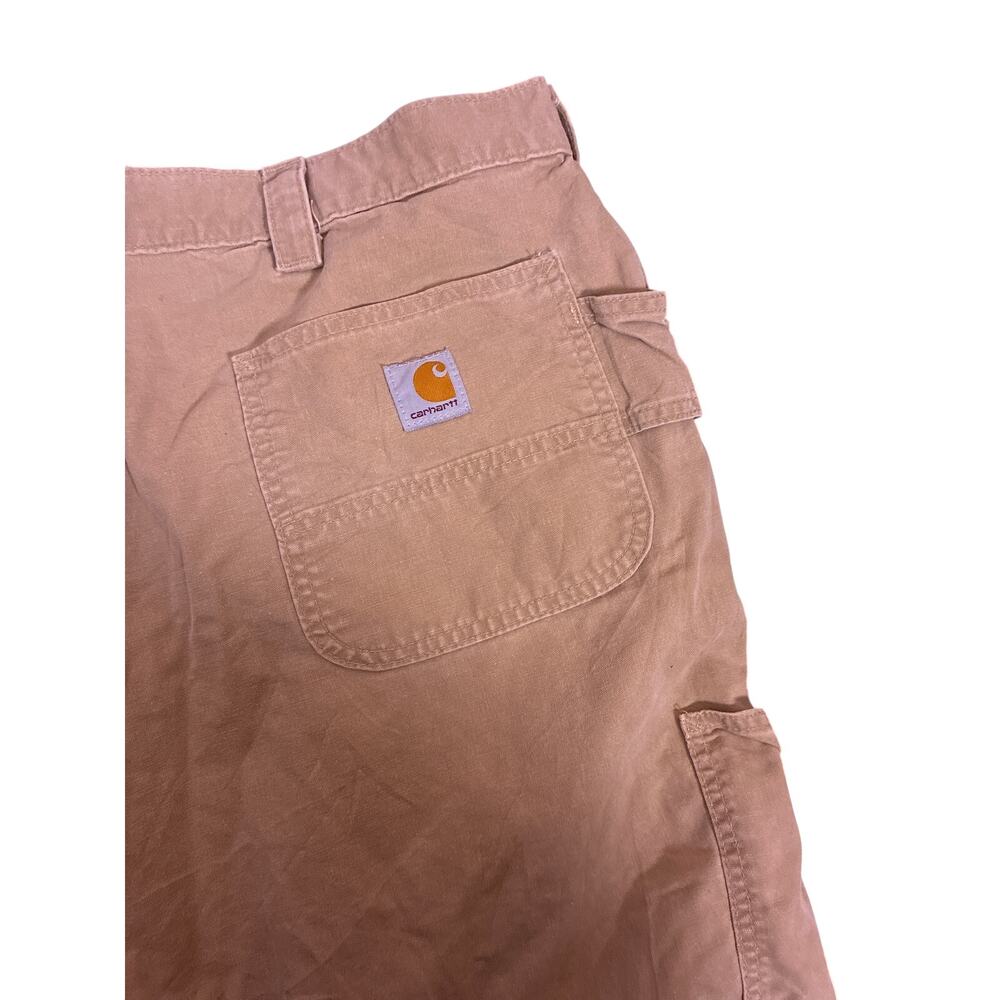 Carhartt Cargo Shorts Men 48W Beige Utility Workwear Heavy Duty Carpenter Shorts - Picture 4 of 6